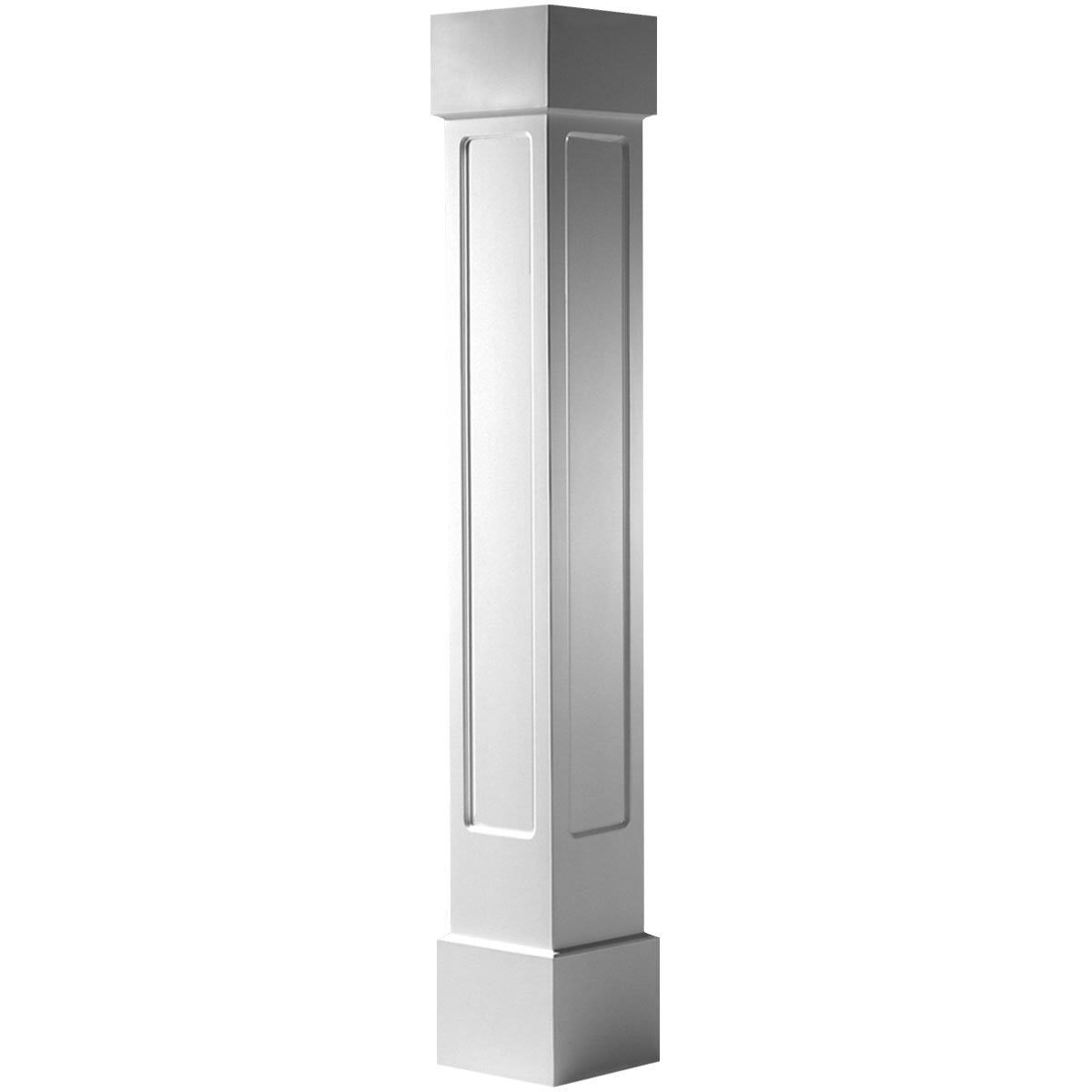 10W X 4 H Craftsman Classic Square Non-Tapered Recessed Panel Column W/ Standard Capital & Base