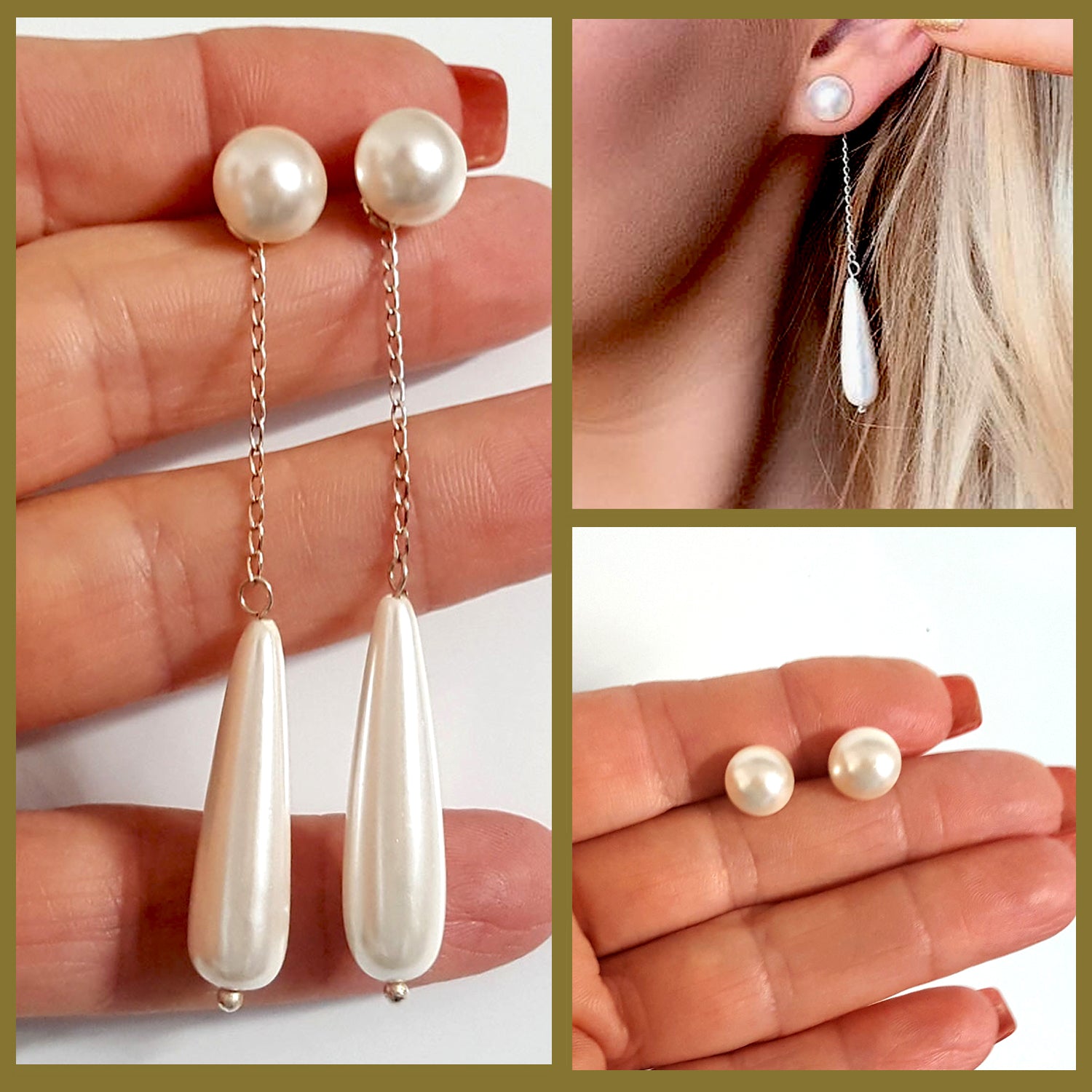 Swarovski Pearl & Shell Pearl 2-way Earrings – MYUNIGIFT