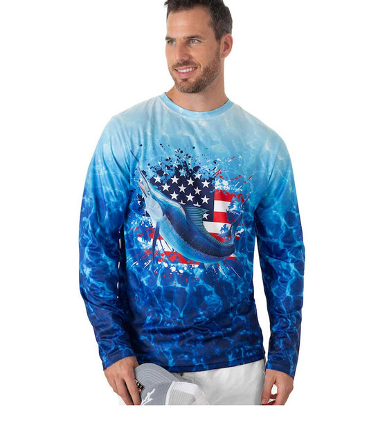 BUY Men Performance Hoodie Top Marlin Fish Graphic-7660809 Online