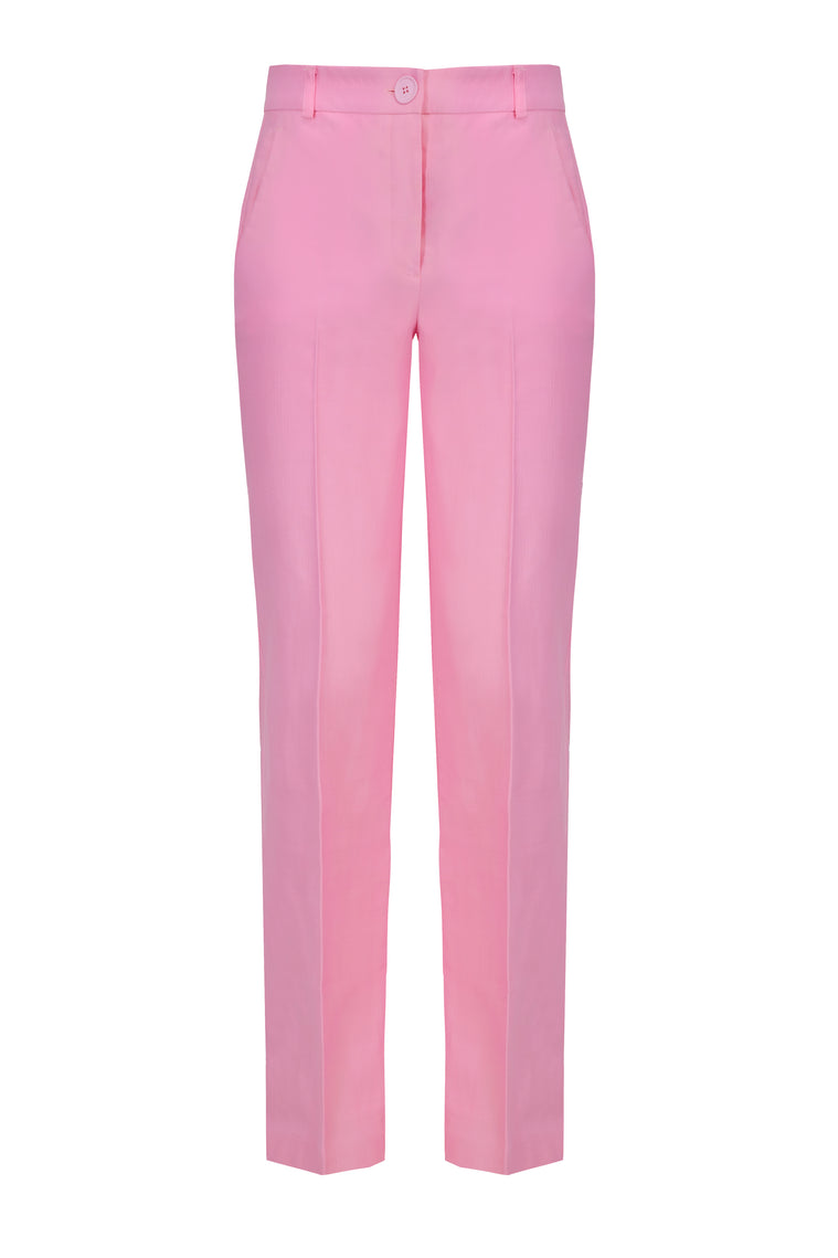 Classic suit high-rise trousers in a bubblegum pink color – JAAF