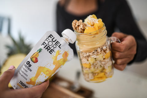 Pineapple Mango Coconut Protein Overnight Oats