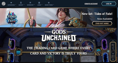 Gods Unchained homepage 2024