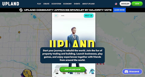 Upland GameFI homepage 2024