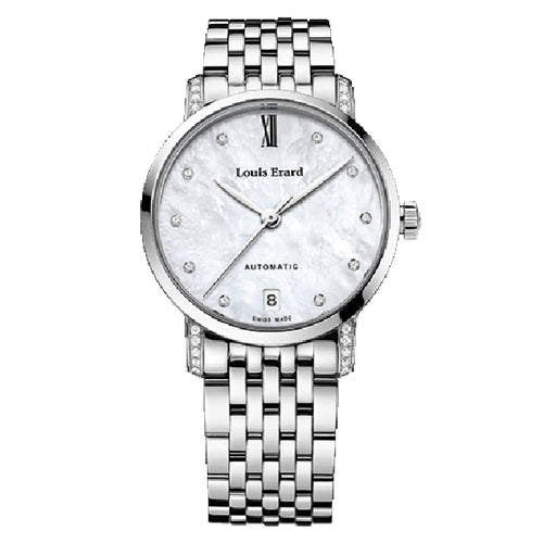 Louis Erard Heritage Automatic Diamond Grey Dial Ladies Watch  20100AA13.BMA17