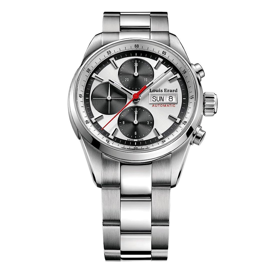 Louis Erard chronograph in stainless steel with caliber Valjoux