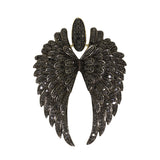 2.57 CTS Black Diamond Fashion Double Wing Pendant Set in .925 Sterling Silver