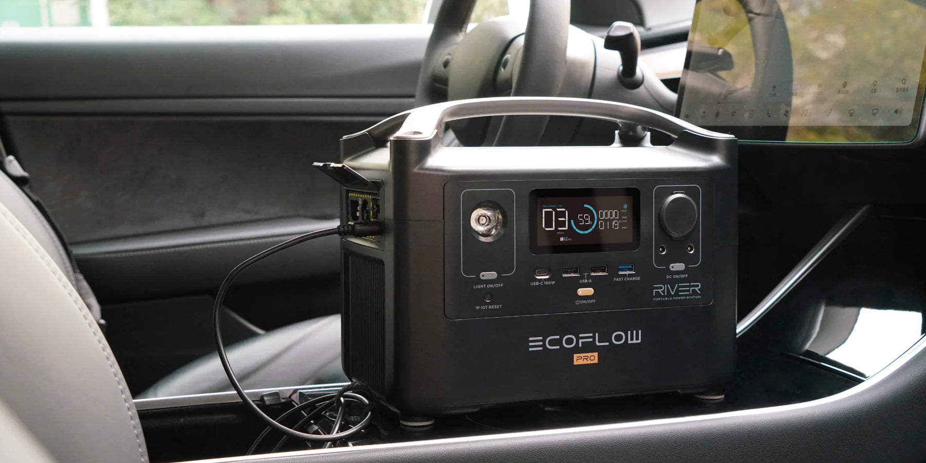 EcoFlow RIVER Pro Portable Power Station Convenient Car Charging