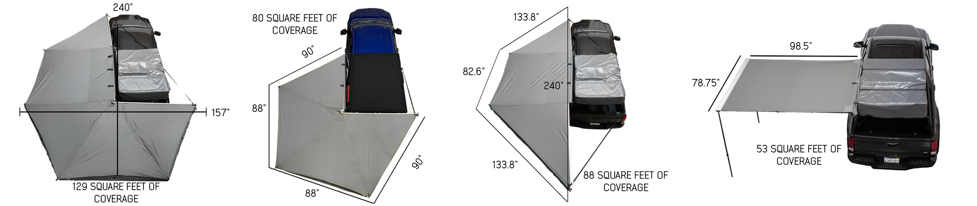 OVS Nomadic Awning 2.0 - 6.5' With Black Cover Universal Dimensions