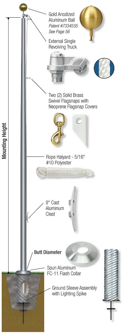 Genesis Aluminum Flagpole External - Liberty Flag & Specialty