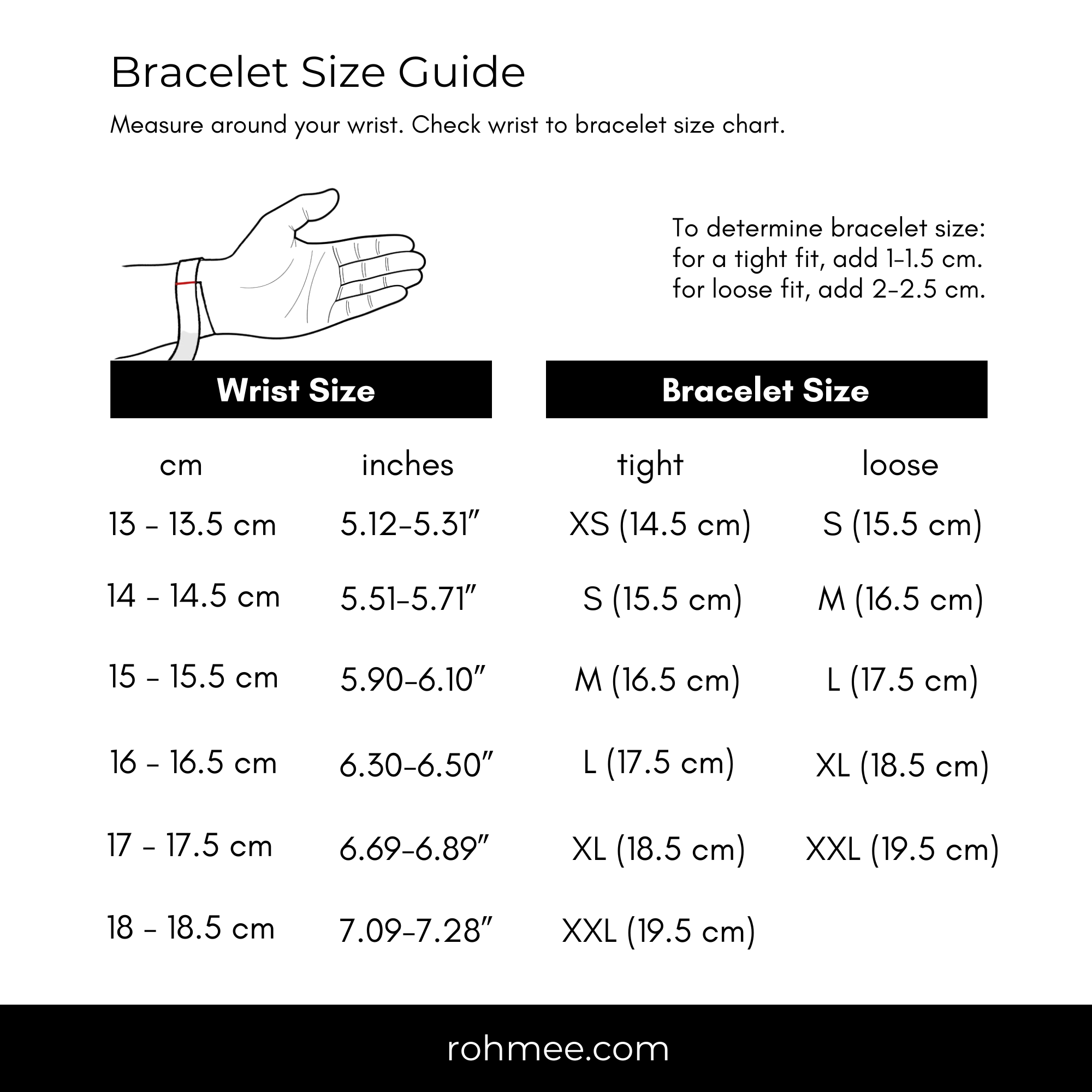 Jewelry Size Guides – [ROH-mee] Diamonds