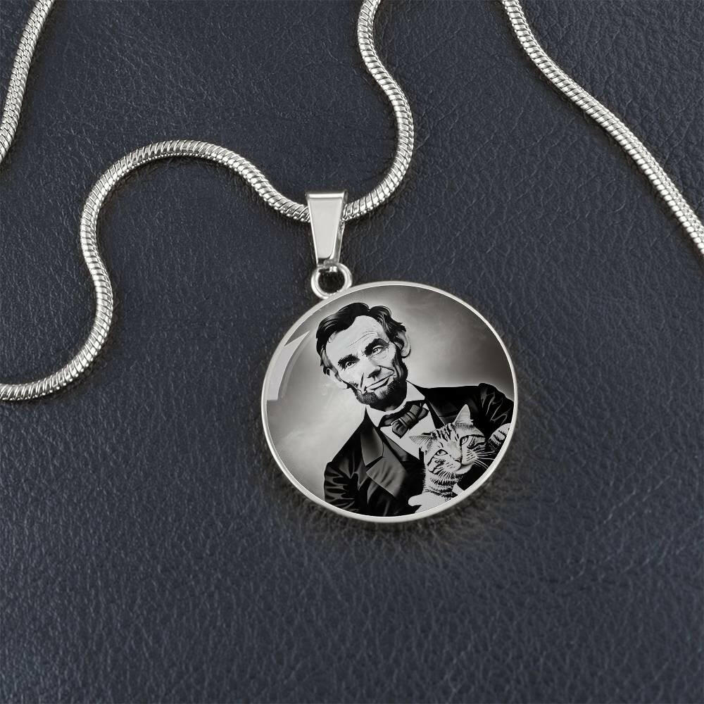 Abe Lincoln Cat Necklace
