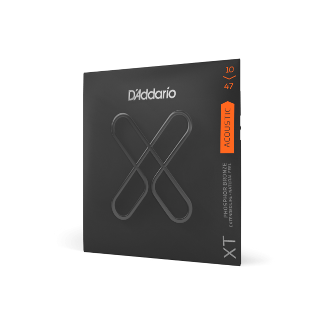 D’ADDARIO 10-47 EXTRA LIGHT, XT PHOSPHOR BRONZE COATED ACOUSTIC GUITAR STRINGS