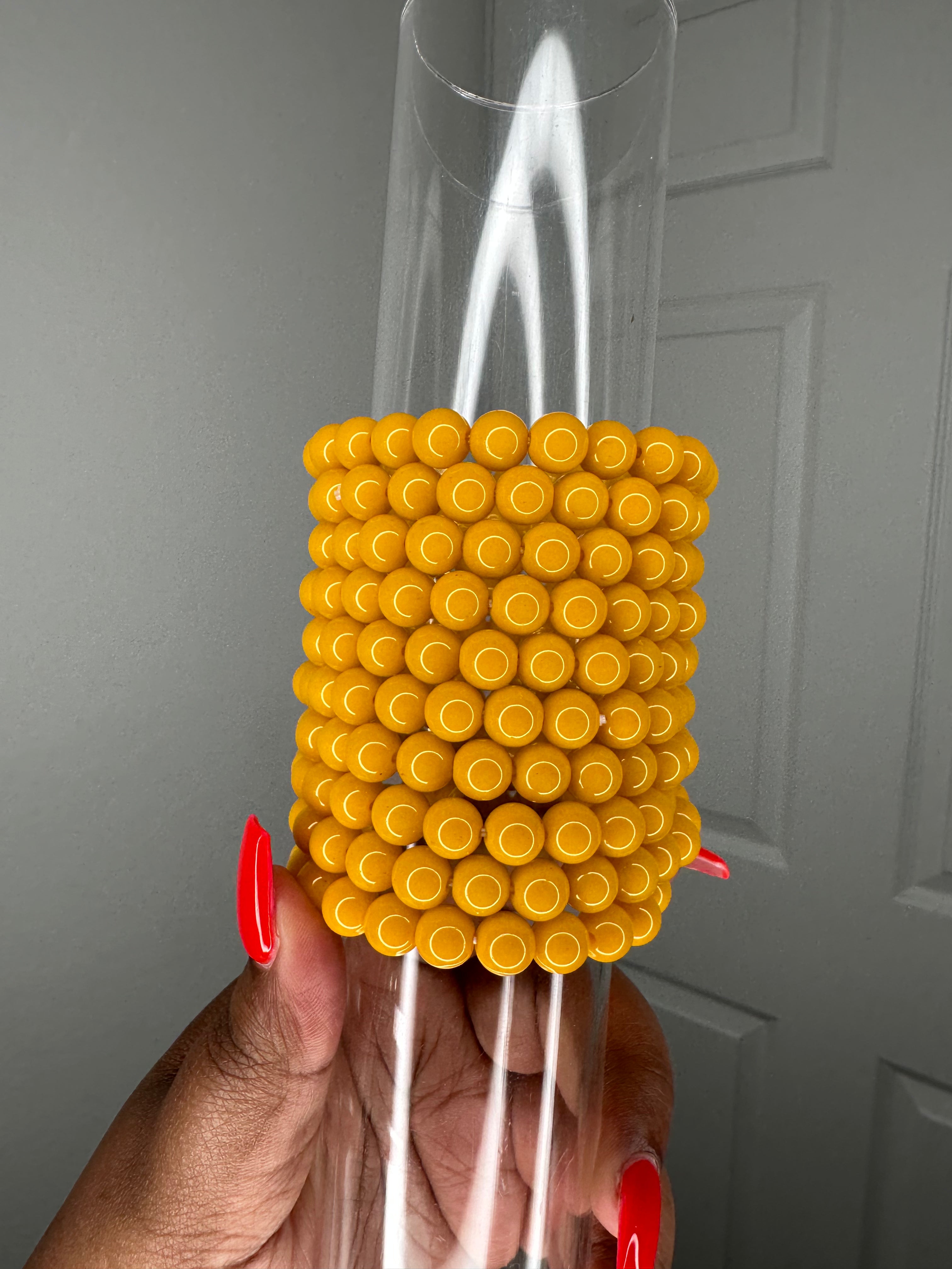 Solid yellow beaded bracelet