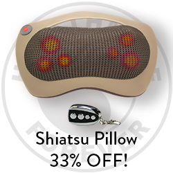 We created the perfect pillow for when you're on the road! Right now you can save 33% on the amazing and portable Shiatsu!