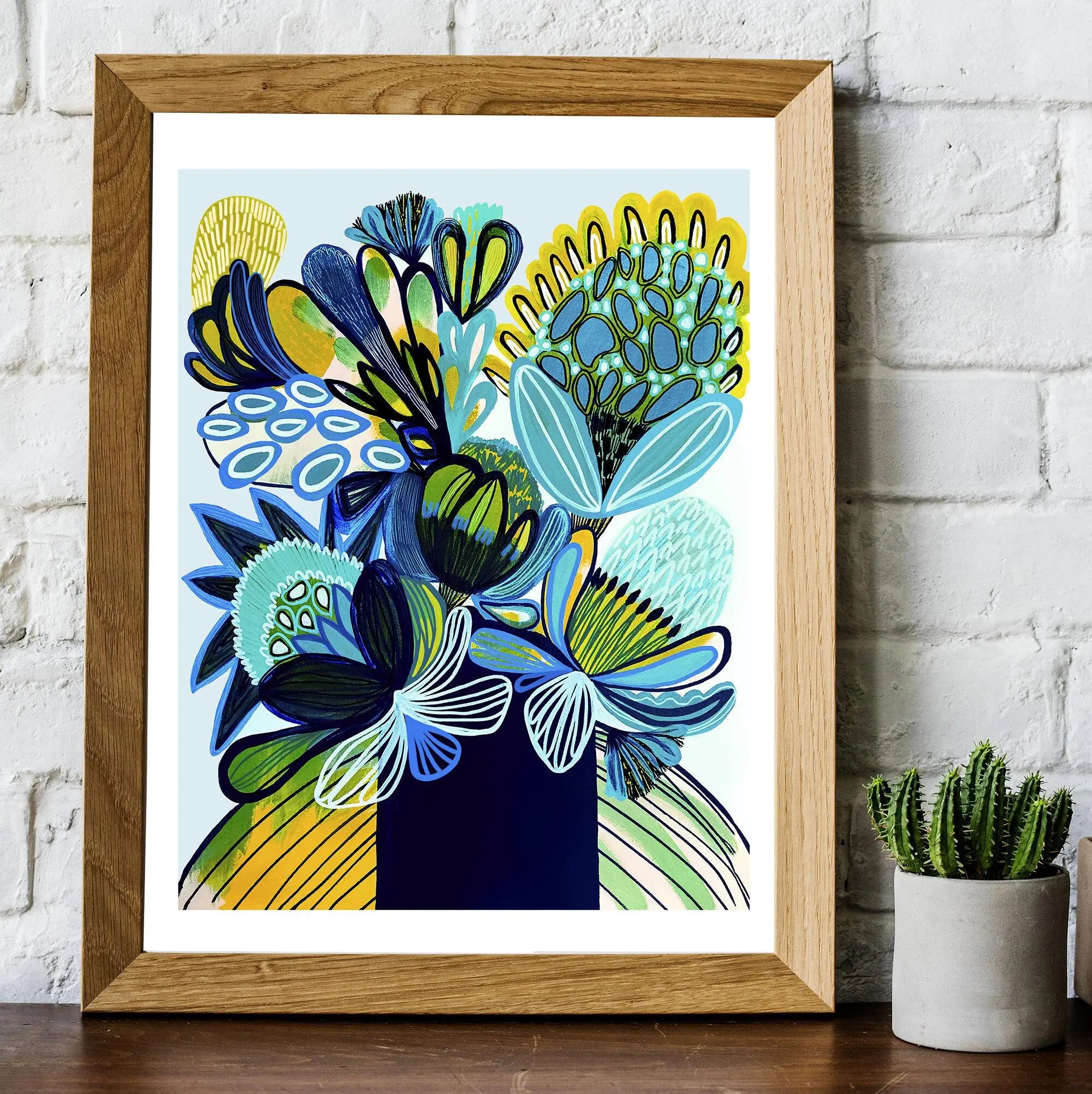 Australia Blue Bush Flora Art Print - Kirsten Katz