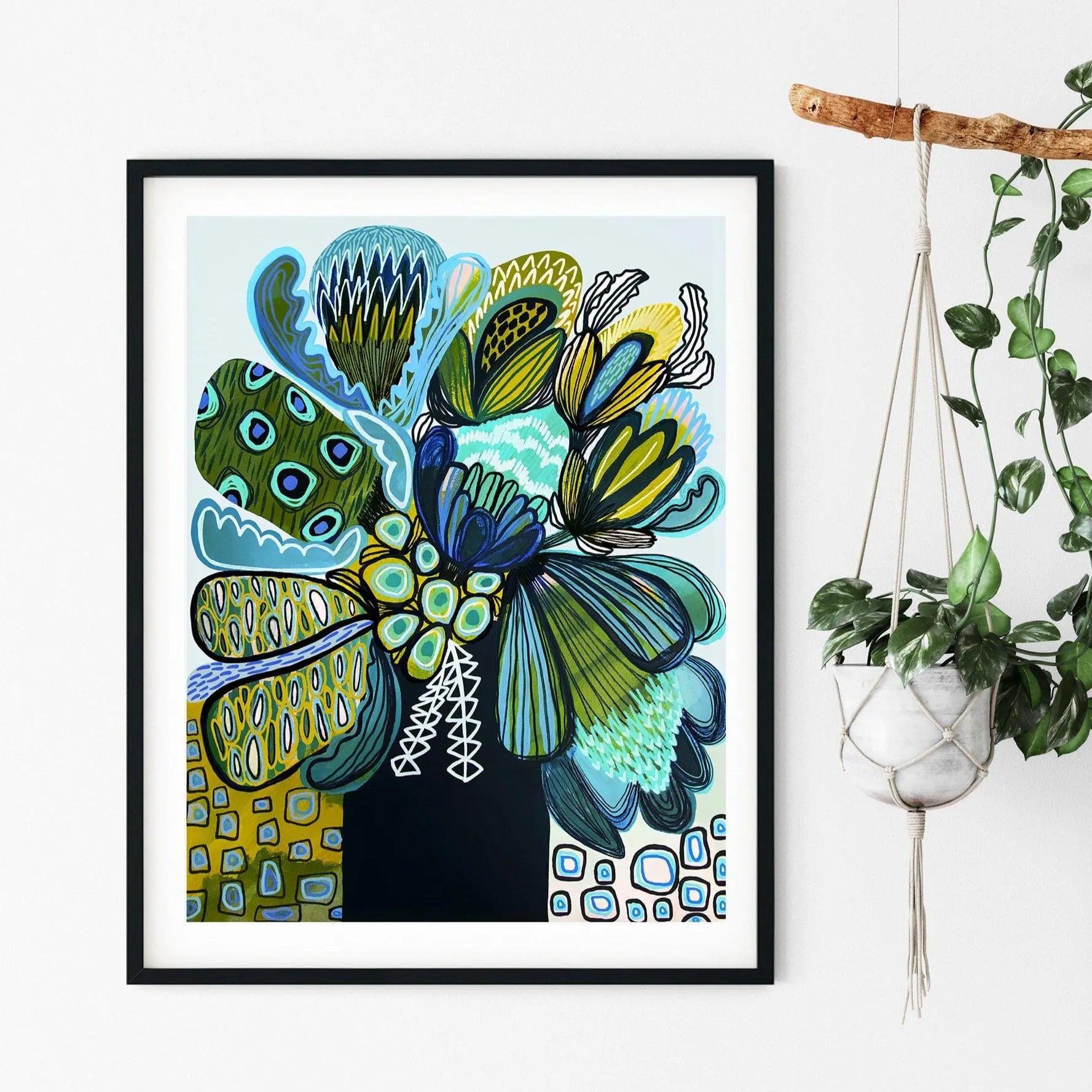 Australia Blue Proteas Art Print - Kirsten Katz