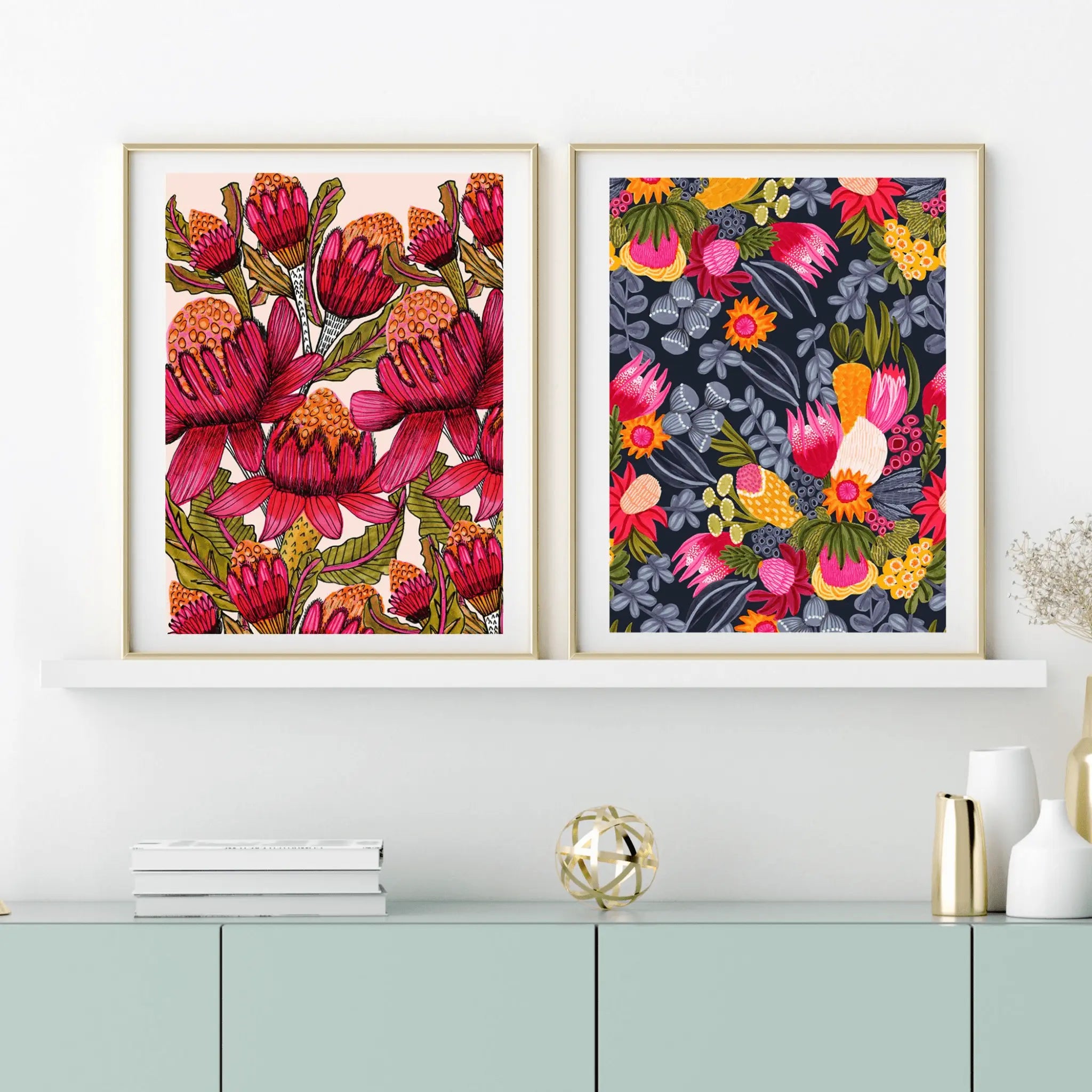 Australian Flora Botanical Wall Art Print Set - Kirsten Katz