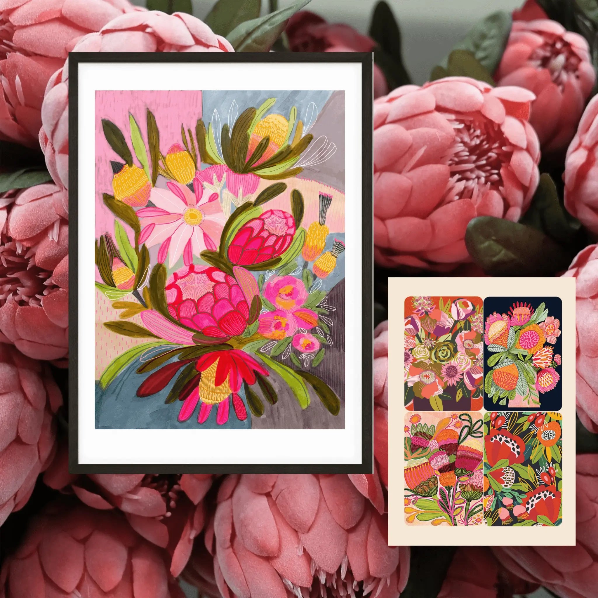 Australian Flowers Botanical Print Wall Art Gift Set - Kirsten Katz