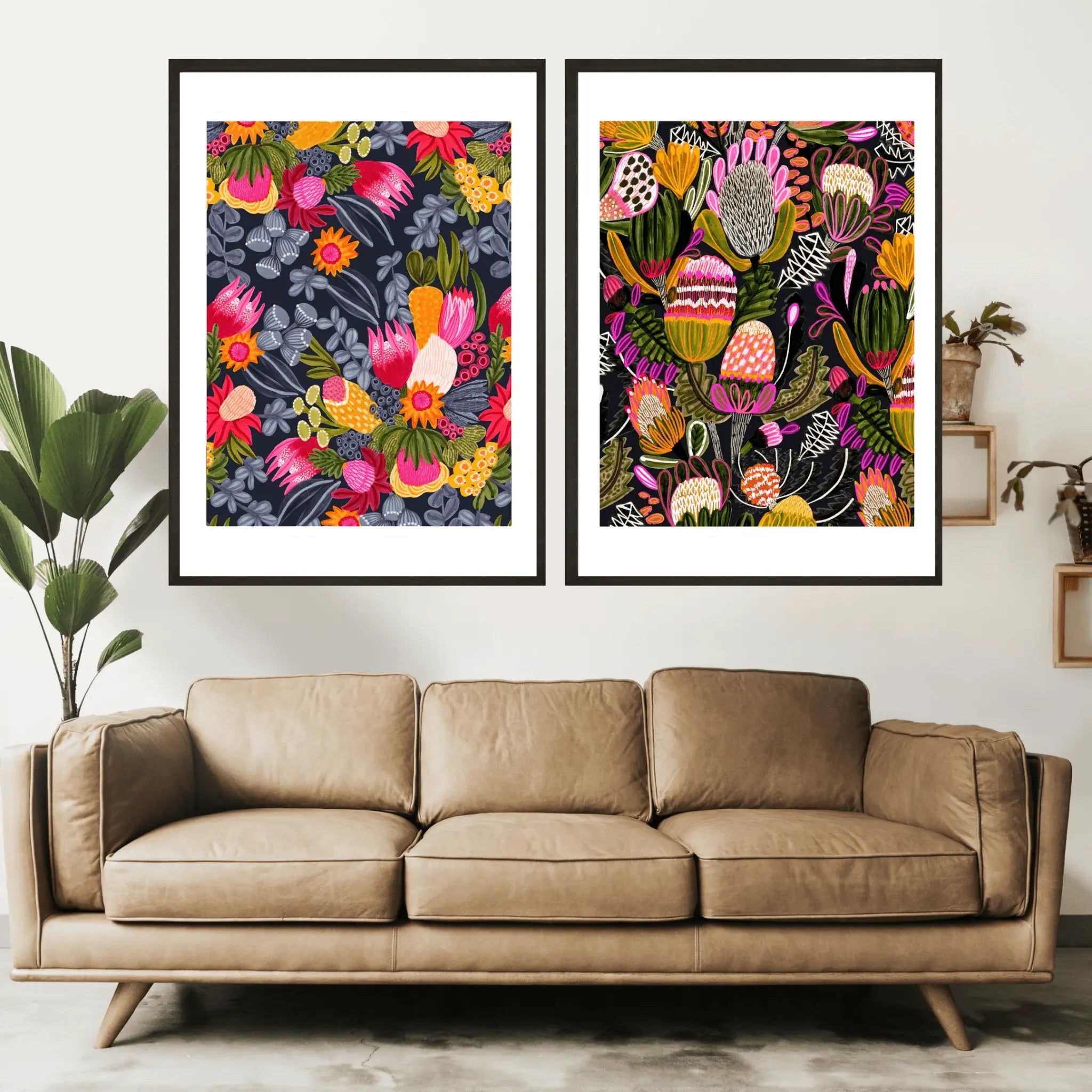 Australian Flowers Botanical Wall Art Print Set Kirsten Katz