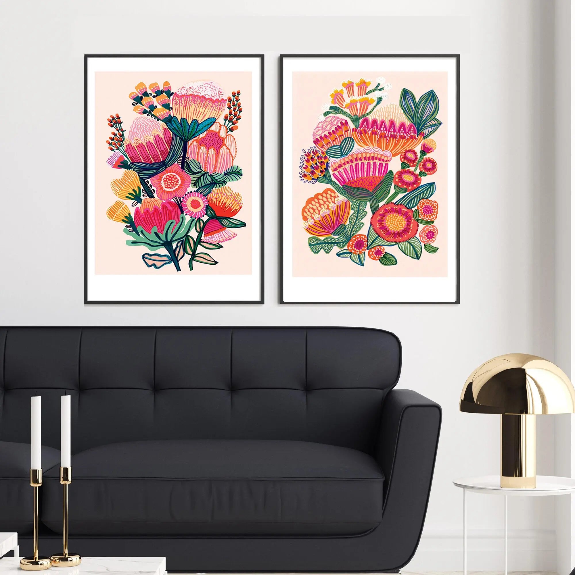 Australian Native Flowers Wall Art Set Kirsten Katz