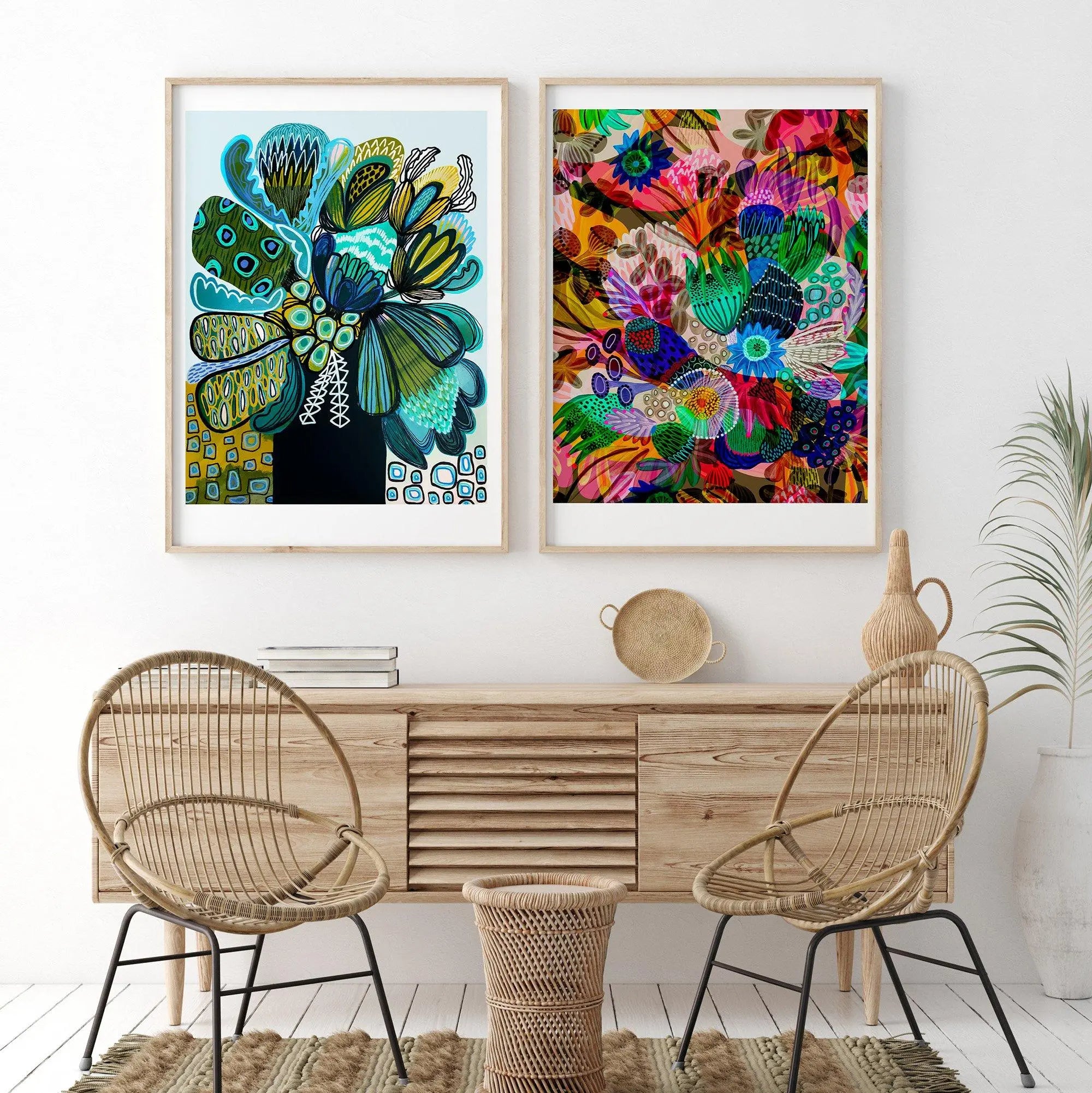 Azure Flowers and Garden of Eden Prints Kirsten Katz