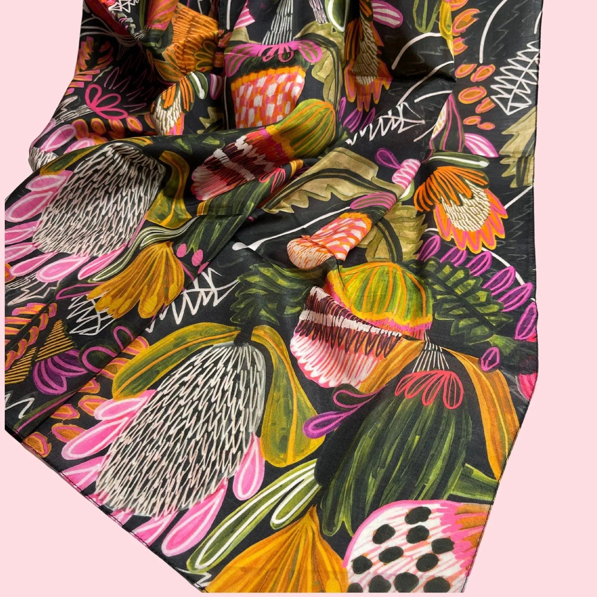 Bush Banksia Silk Scarf Kirsten Katz