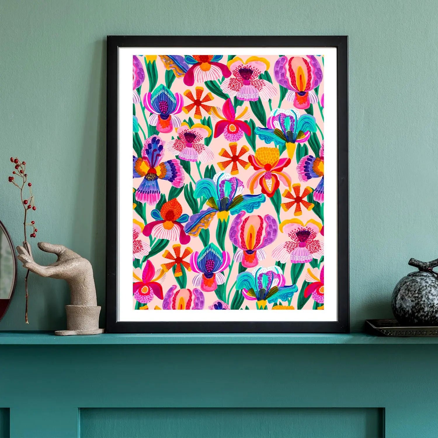 Irises & Orchids Wall Art Print Kirsten Katz