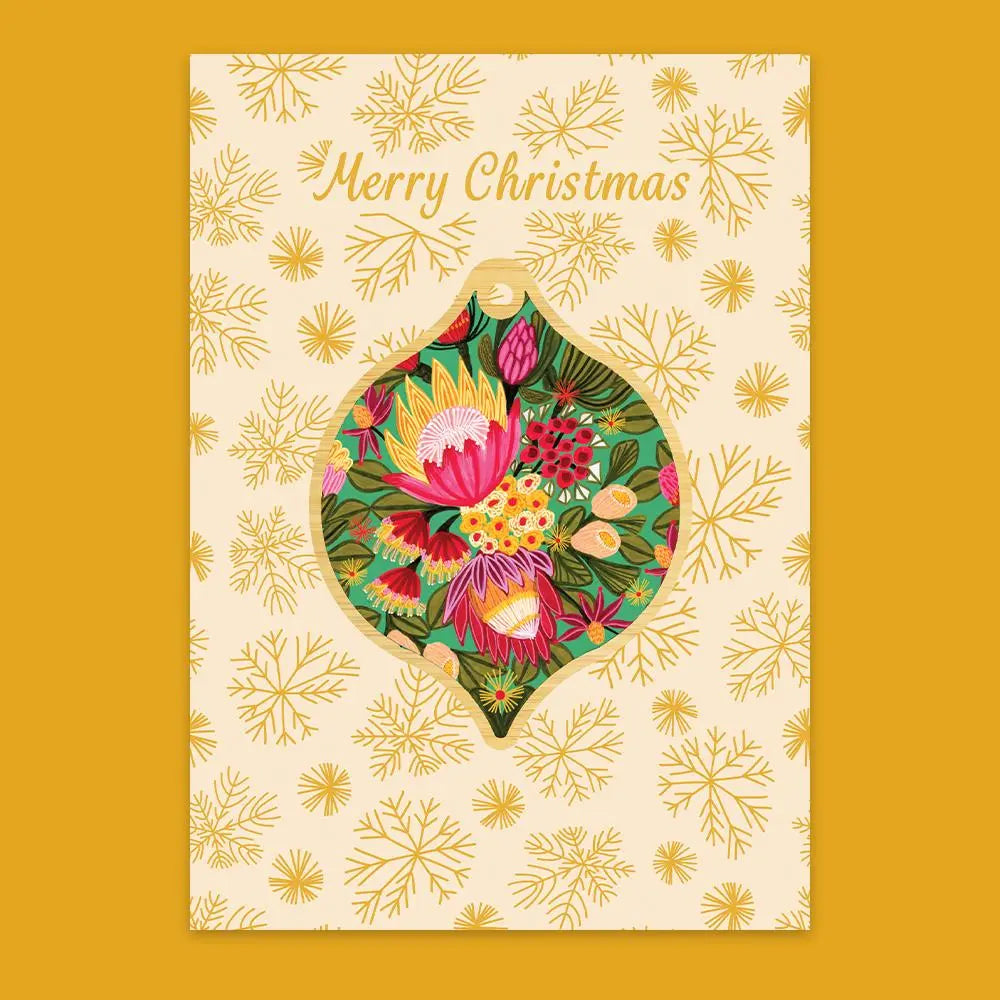 King Proteas Christmas Card Bauble Kirsten Katz