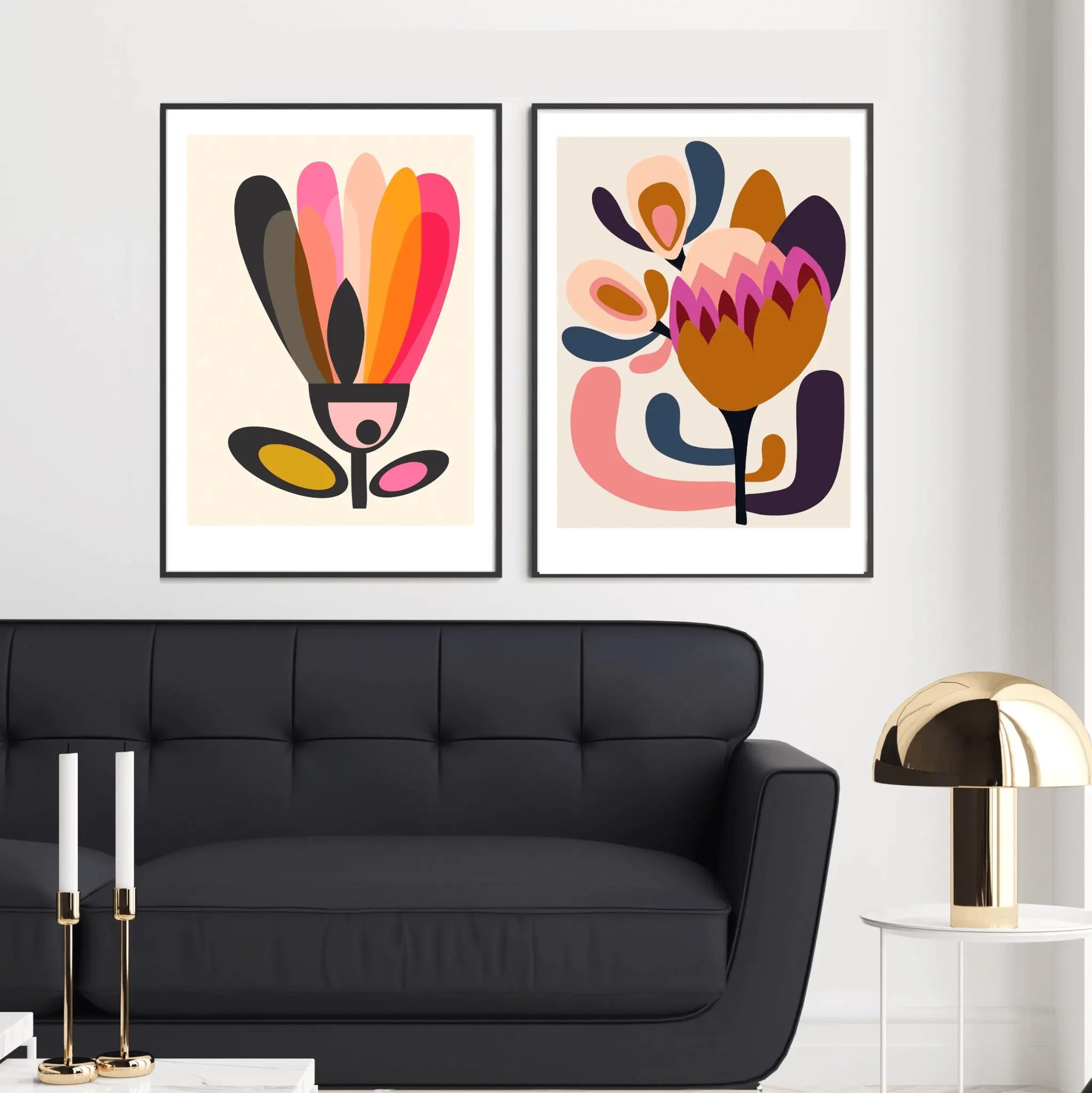 Mid Century Modern Wall Art Giclee Print Set Kirsten Katz