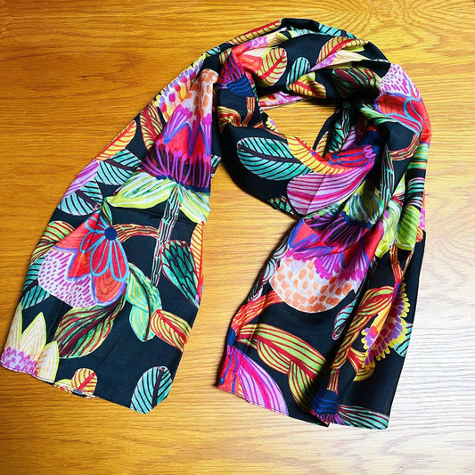 Designer Silk Scarf Women Ladies Scarf Protea Magnifica -  Norway