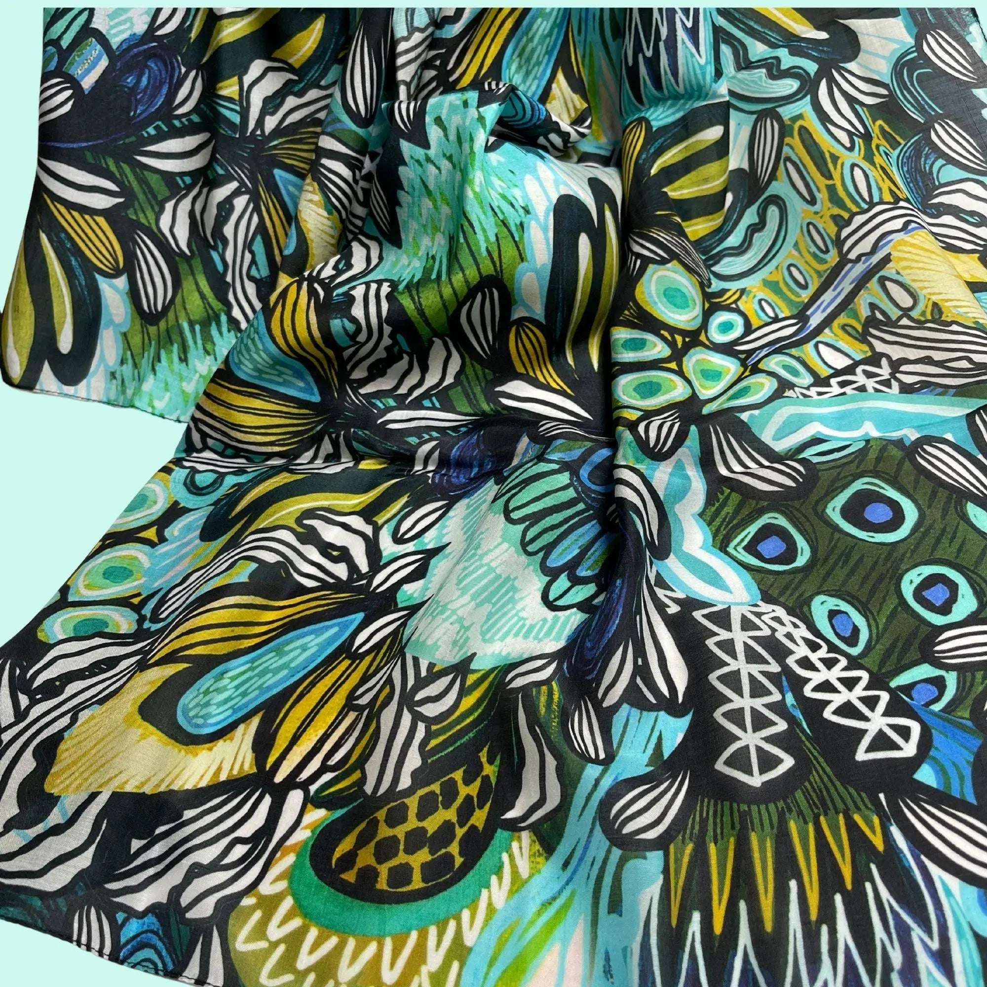 Protea Azure Silk Scarf Kirsten Katz