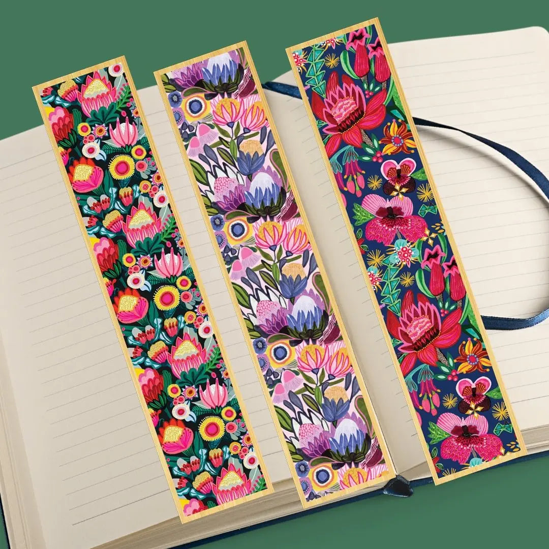 Protea Paradise Australian Wooden Bookmark Set - Kirsten Katz