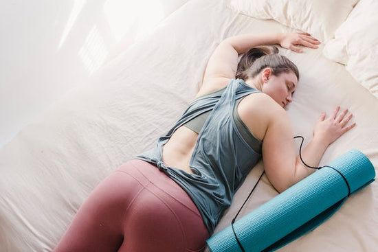 Woman laying on her stomach in good sleeping position