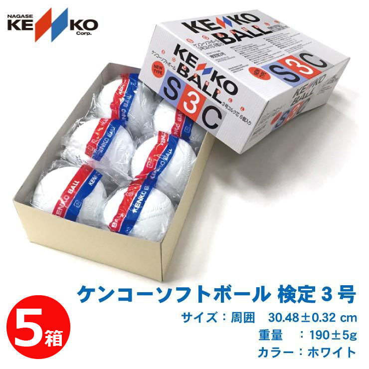 KENKO ナガセケンコー ソフトボール 3号 検定球 6個入り 1箱 試合球