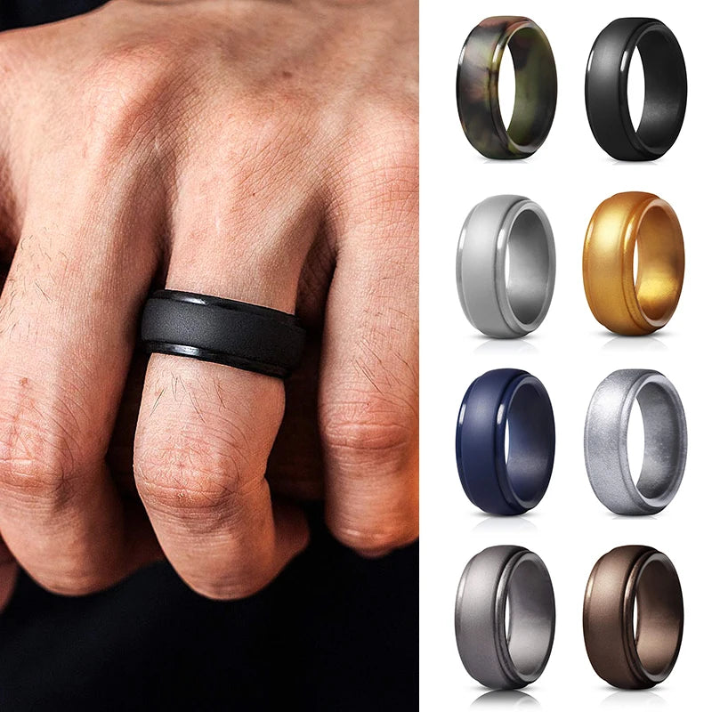 New Men Rubber Bands Silicone Rings