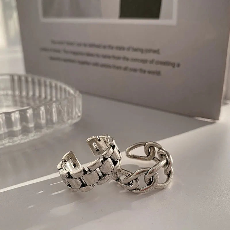 Chicya Creative Cross Hollow Chain Geometric Ring - Image 25