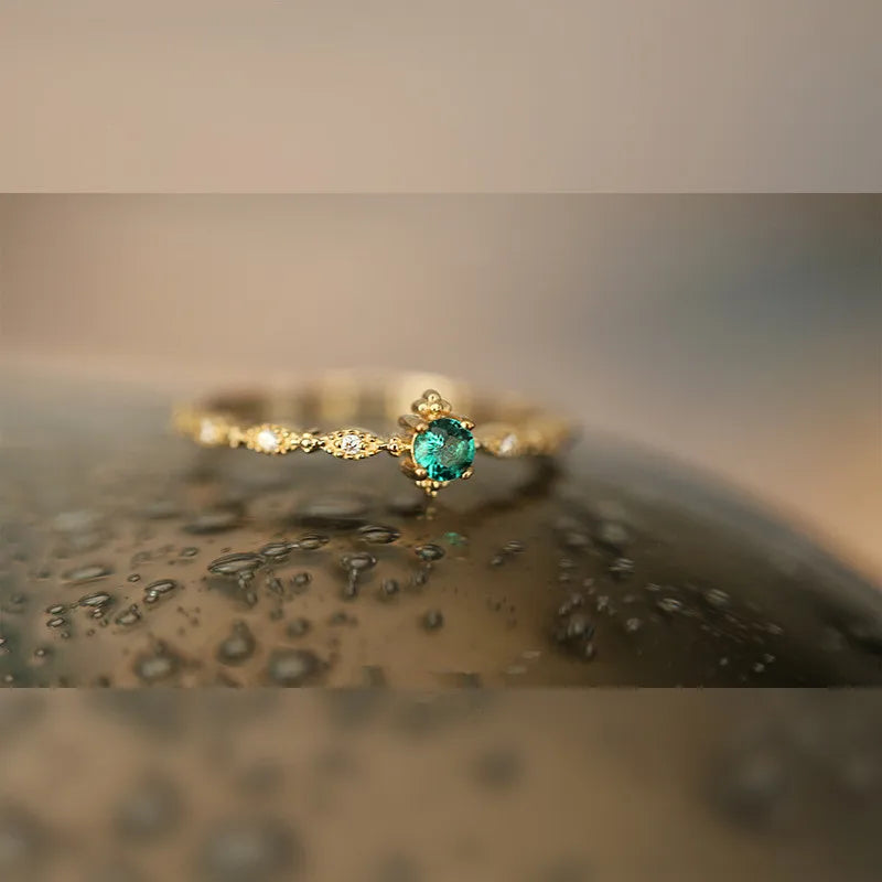 Oclie Sterling Silver Fashion Tail Emeralds Ring - Image 6