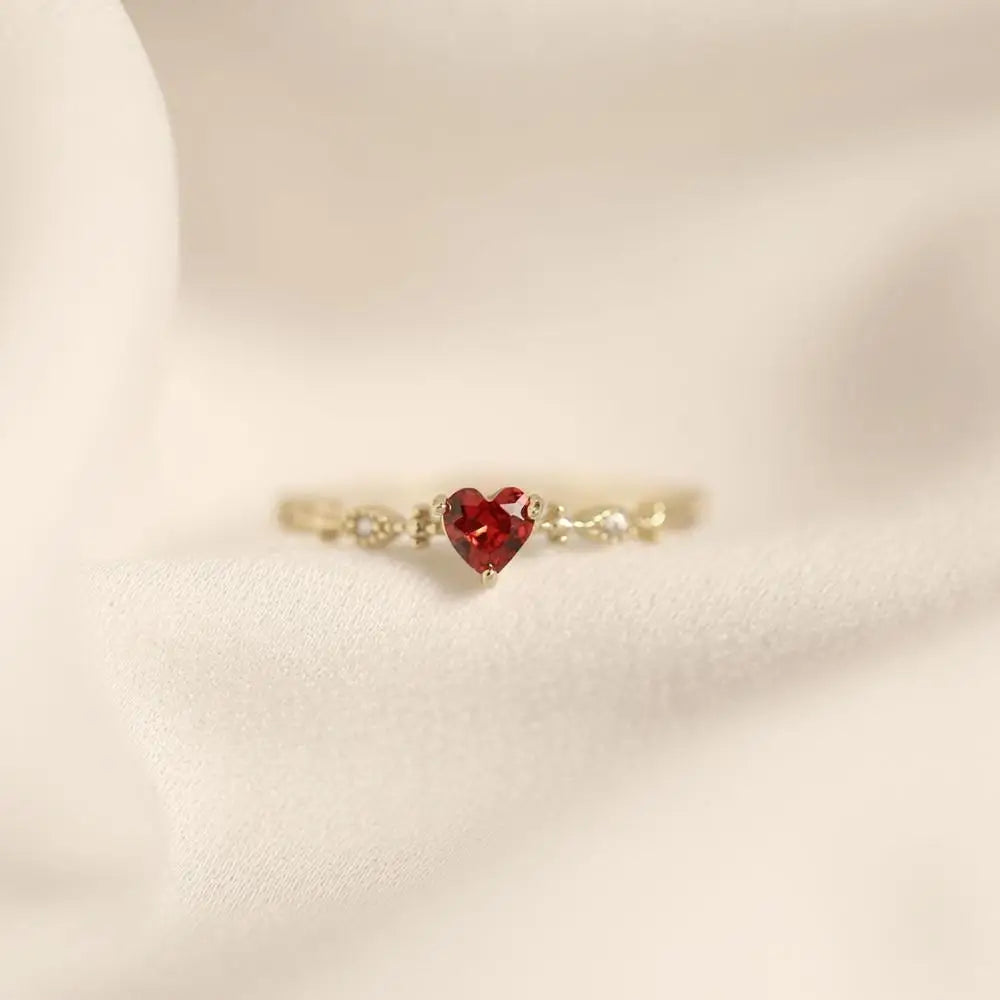 Oclie Simple Ruby Love Ring – 925 Sterling Silver - Image 5
