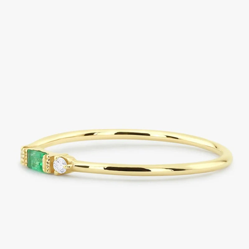 Oclie Emerald Zircon Sterling Silver Ring - Image 4