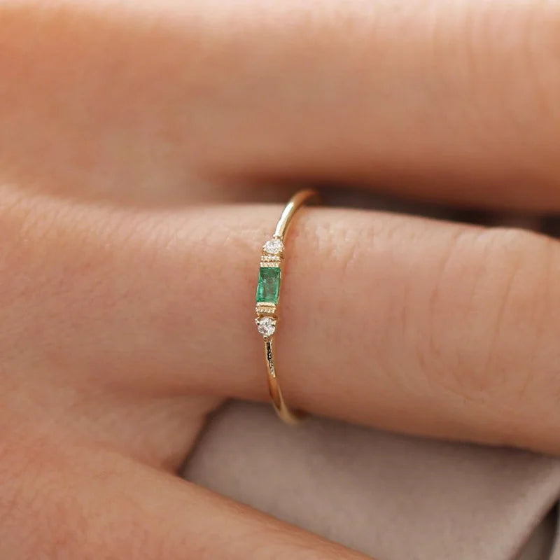 Emerald Zircon Ring For Woman