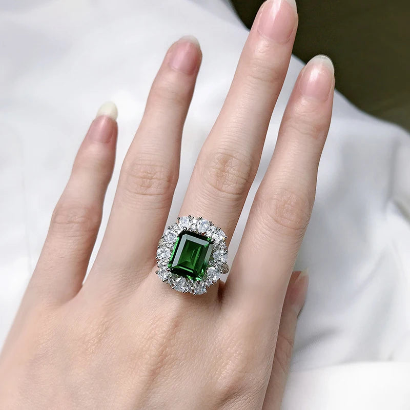 Oclie Emerald Sparkling High Carbon Diamond Ring - Image 10
