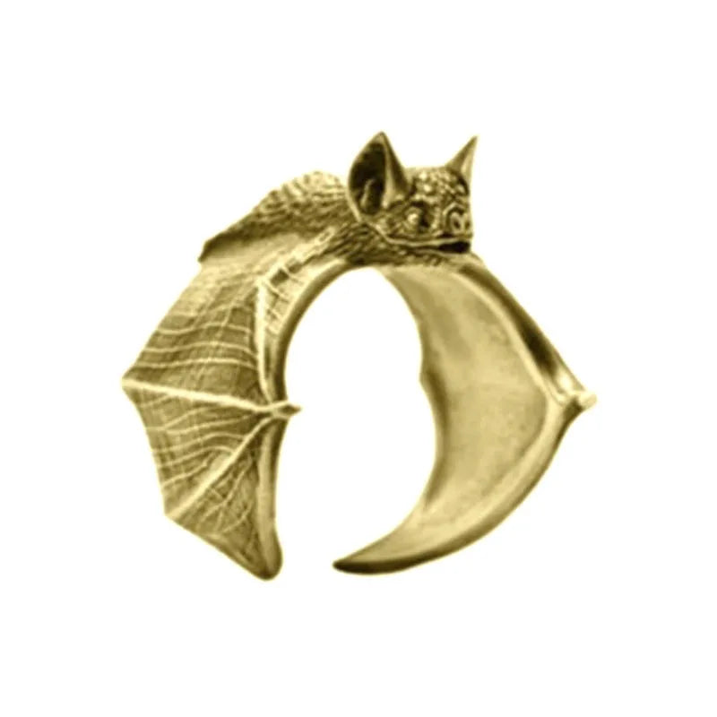 Unegi Vintage Black Bat Ring – Halloween Edition - Image 6