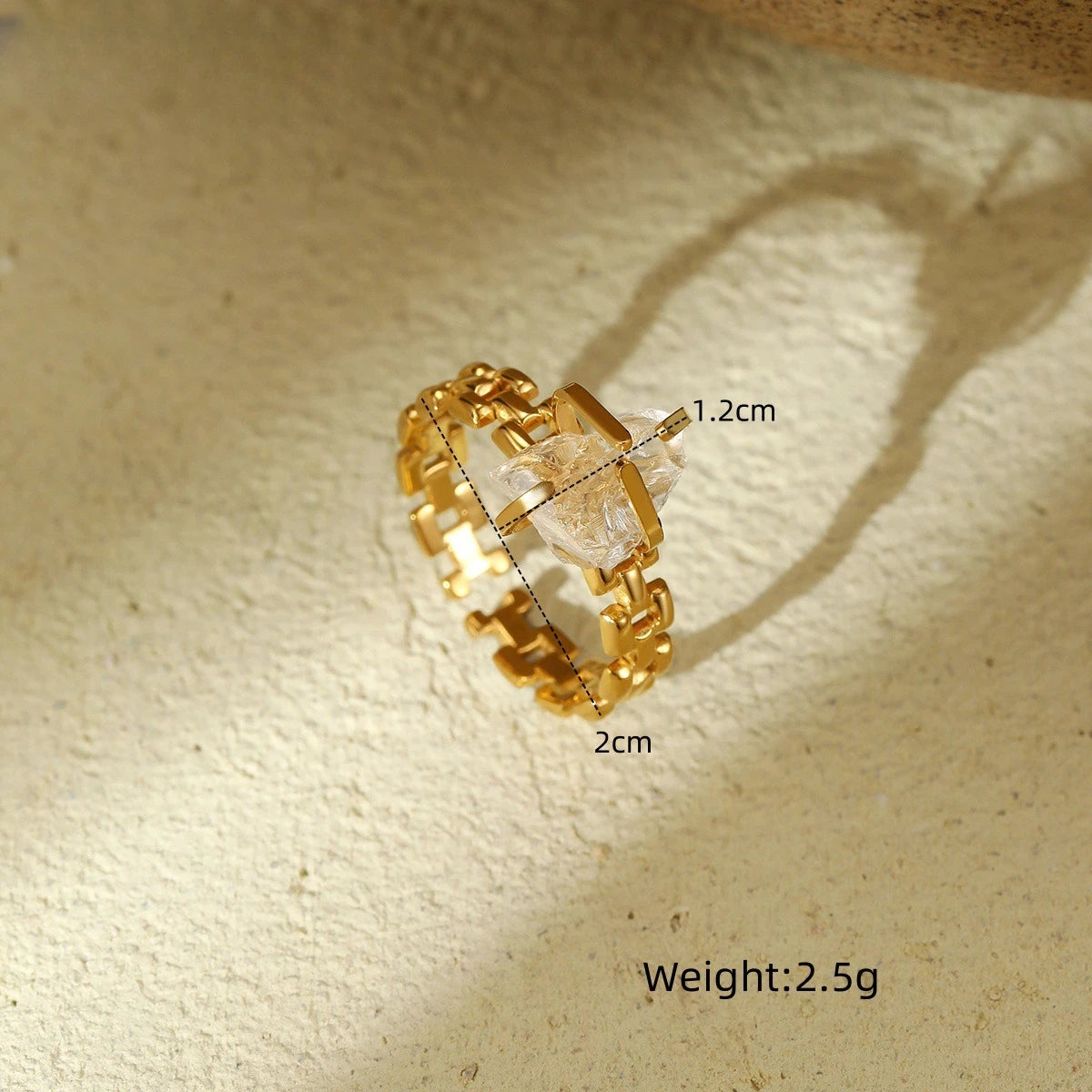 Uniww Bohemian 18K Gold-Plated Adjustable Ring for Women - Image 4