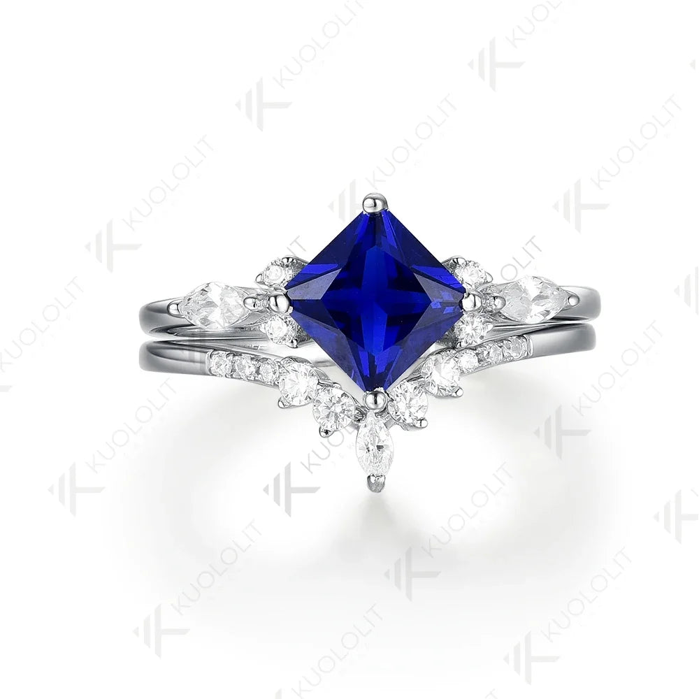 Ecooin Bluish Emerald Gemstone Ring – Princess Cut - Image 6