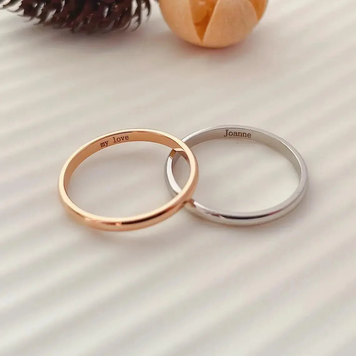 2mm Personalized Custom Name Memory Ring