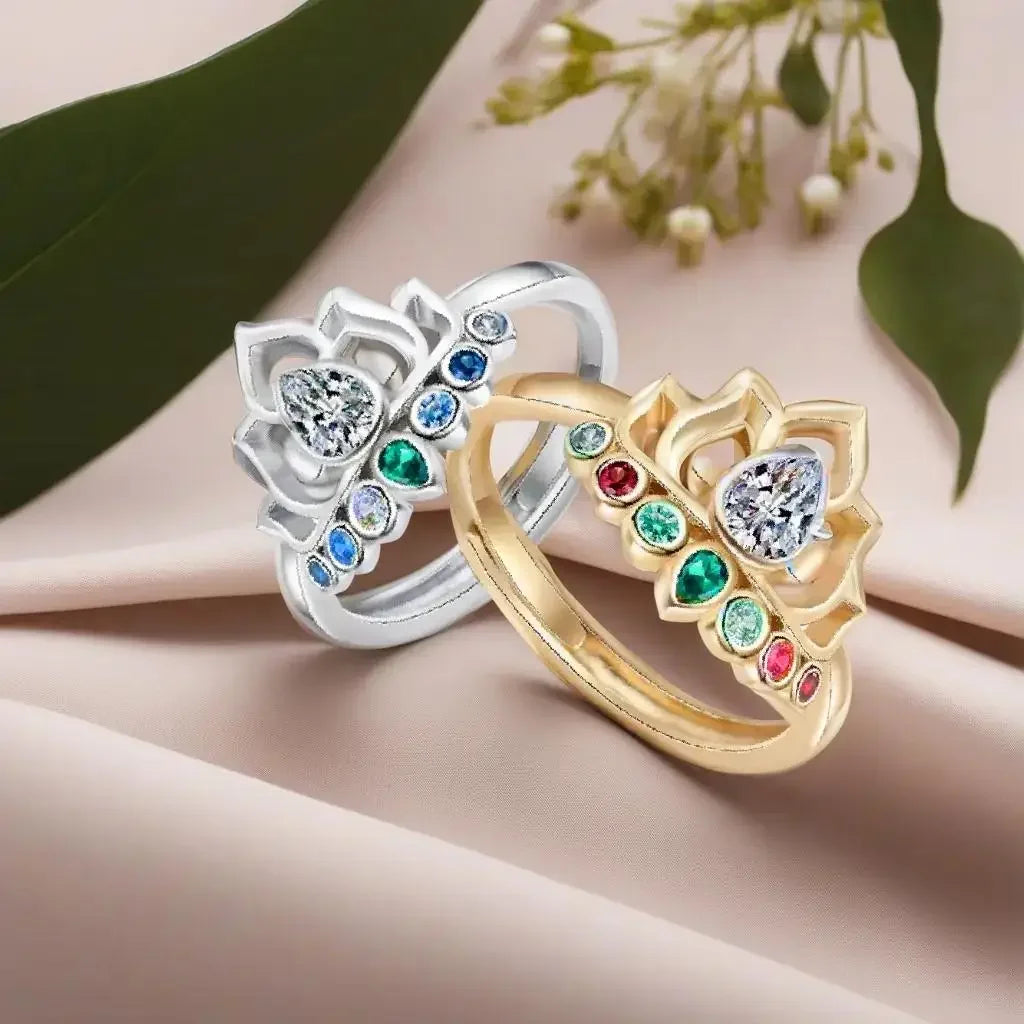 Unilf Healing Rainbow Chakra Lotus Ring - Image 3