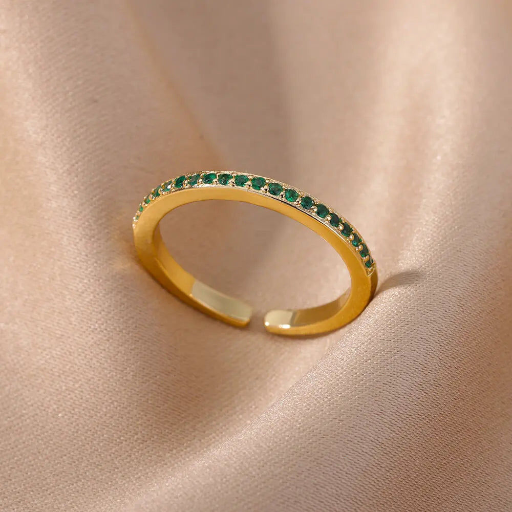 Ecooin Tiny Cubic Zircon Round Ring - Image 8