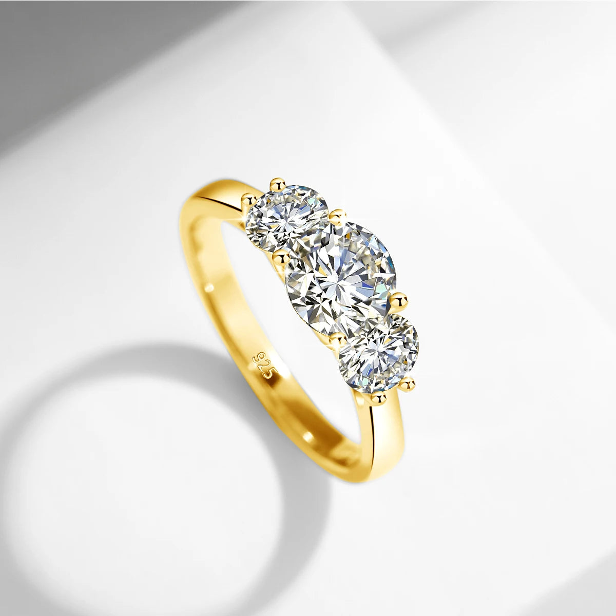 Yellow Gold Moissanite Jewelry With Certificate Original Rings