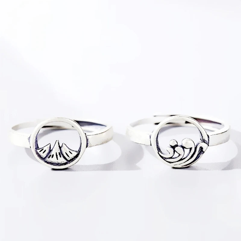 Undiw Sweet Vow Mountain Wave Adjustable Ring - Image 4