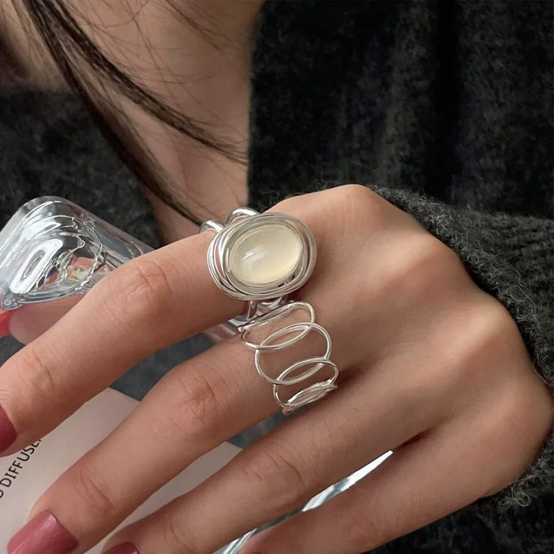 925 Sterling Silver Moonstone Ring for Women